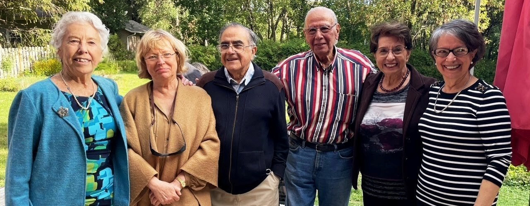 Seniors wlaking in a park